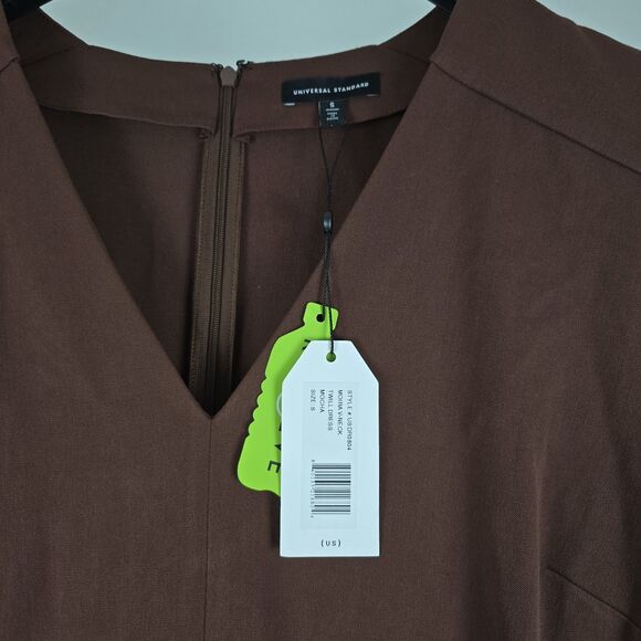 Universal Standard Lyons V-Neck Midi Dress Brown Size S (14-16) Stretch Sheath - Picture 5 of 12